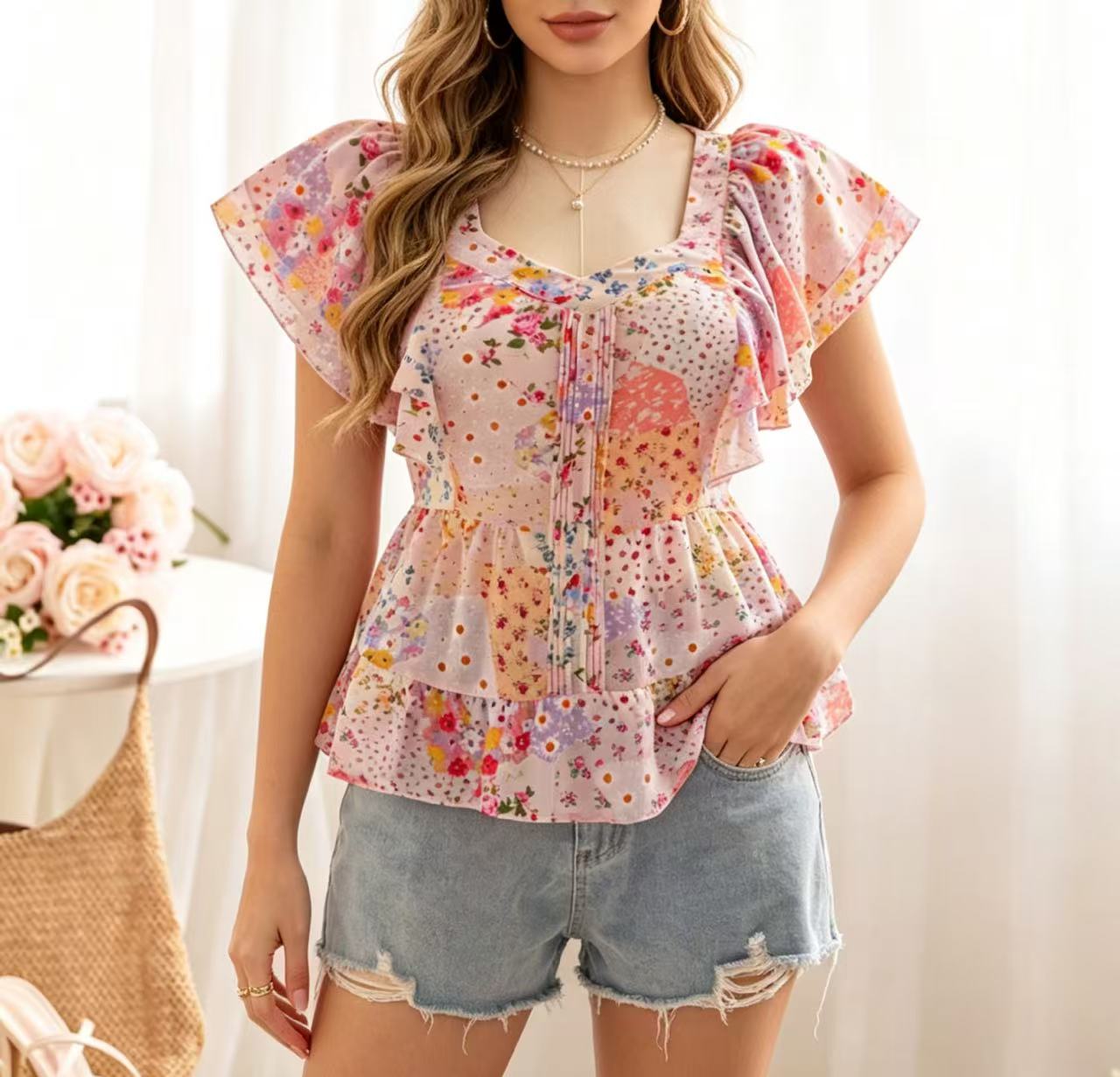 Summer Clothing For Girls - بلوزة نسائية بمقاسات كبيرة بتصميم فريد