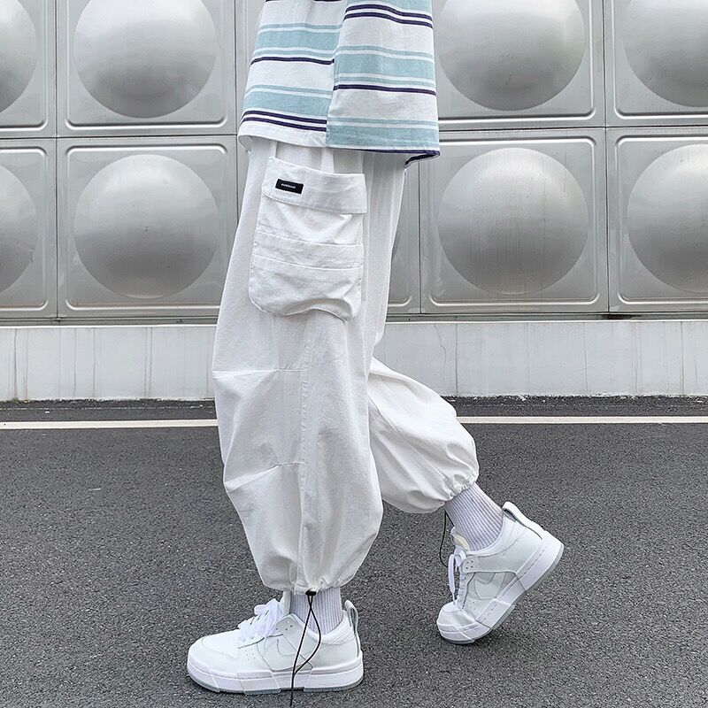 Summer Vibes Clothing Men - سروال رجالي فضفاض البضائع السراويل اليابانية