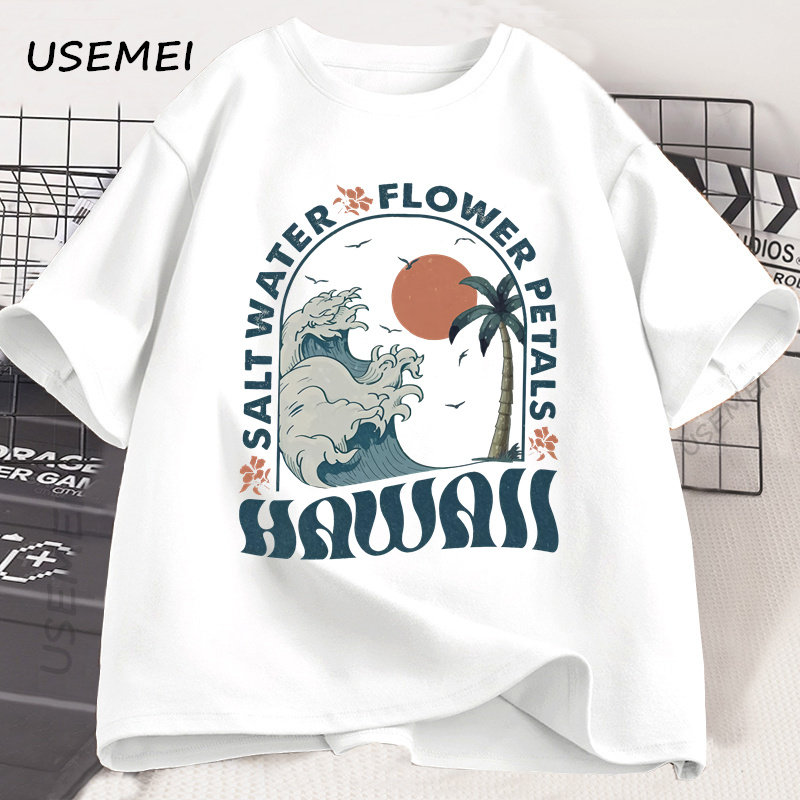 Summer Vibes Clothing Men - هاواي شاطئ تي شيرت المحيط شاطئ