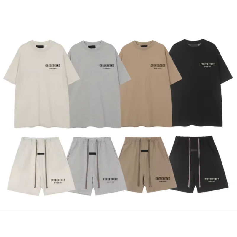 Summer Cloth - طقم قميص وشورت مطبوع بخطوط مزدوجة،