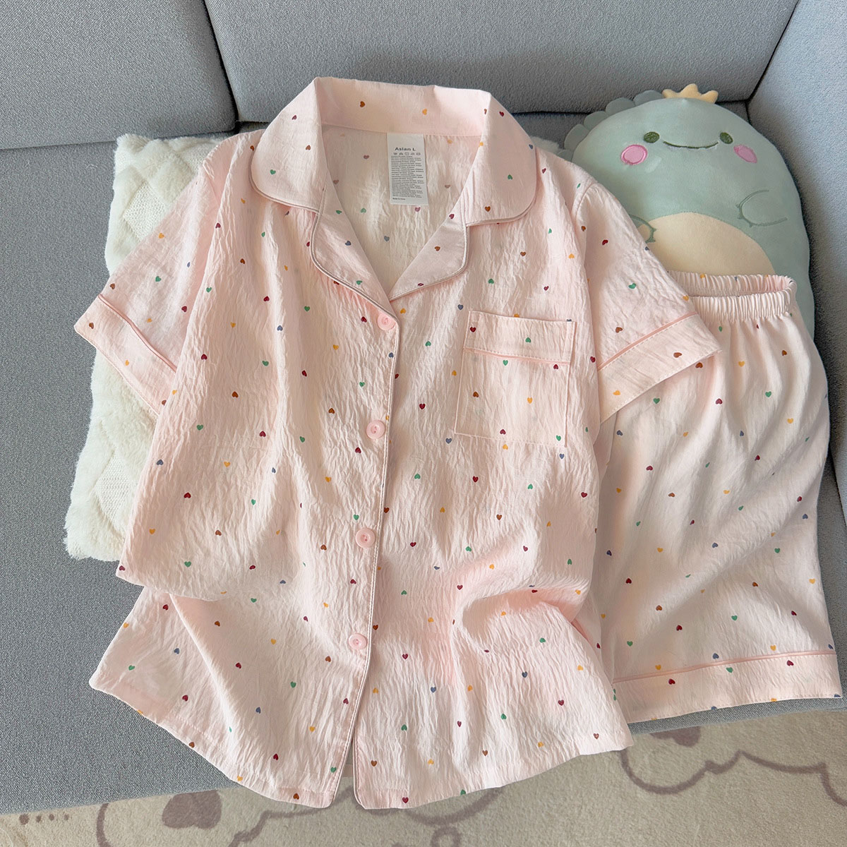 Summer Cloth - طقم بيجامة نسائية من القطن بنقشة