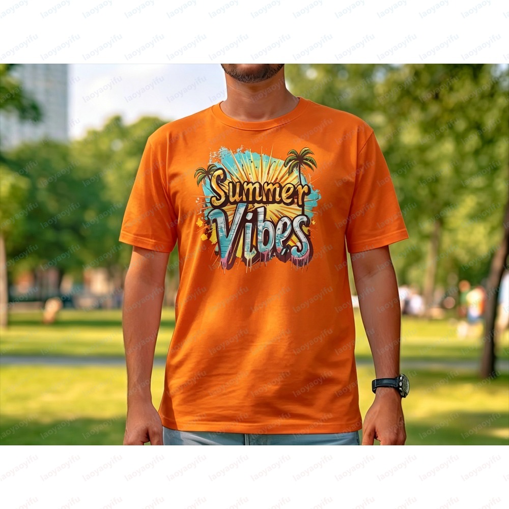Summer Vibes Clothing Men - تي شيرت صيفي للجنسين بطباعة أشجار