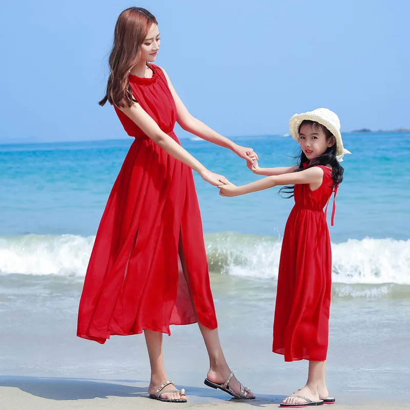 فستان للأم والفتاة للعطلات، فس - مراجعة Summer Clothing Baby Girl وسعره