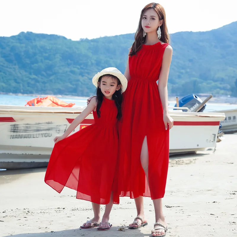 فستان للأم والفتاة للعطلات، فس - مراجعة Summer Clothing Baby Girl وسعره
