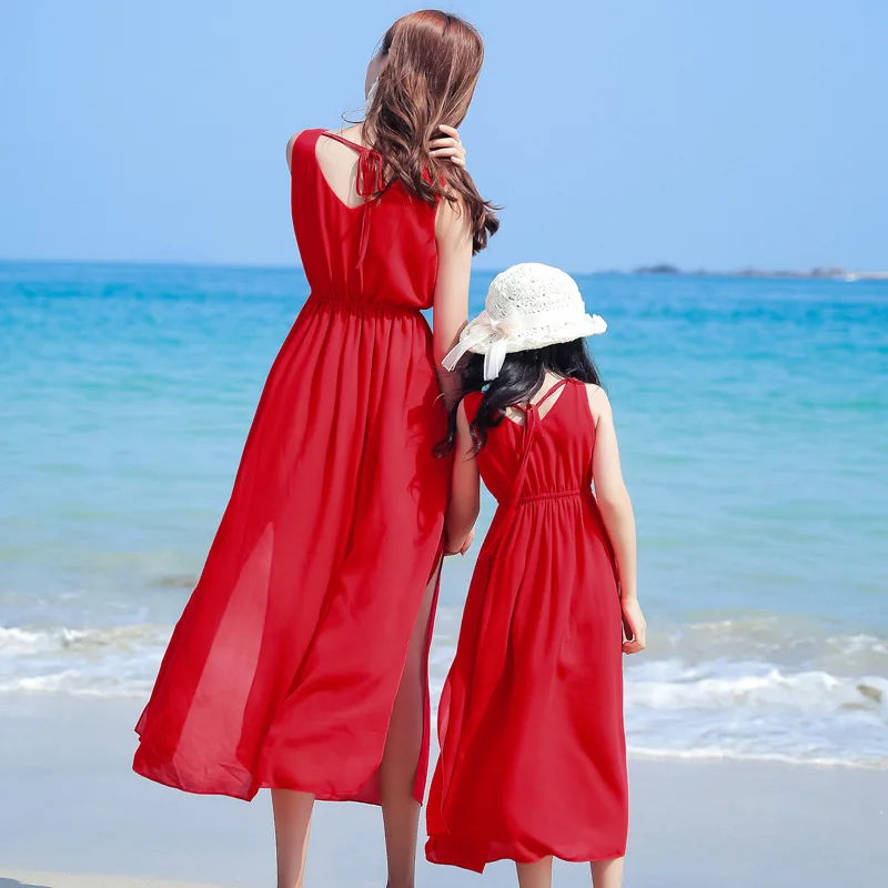 فستان للأم والفتاة للعطلات، فس - مراجعة Summer Clothing Baby Girl وسعره