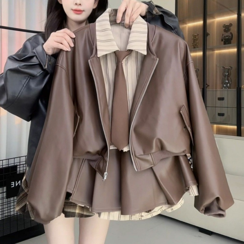 سترة جلدية بتصميم قطعتين مزيفت - مراجعة Summer Clothing For Girls وسعره