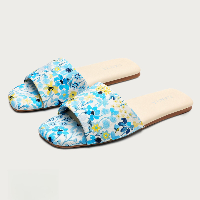 شباشب نسائية مسطحة مطبوعة ملون - مراجعة Summer Cloth وسعره
