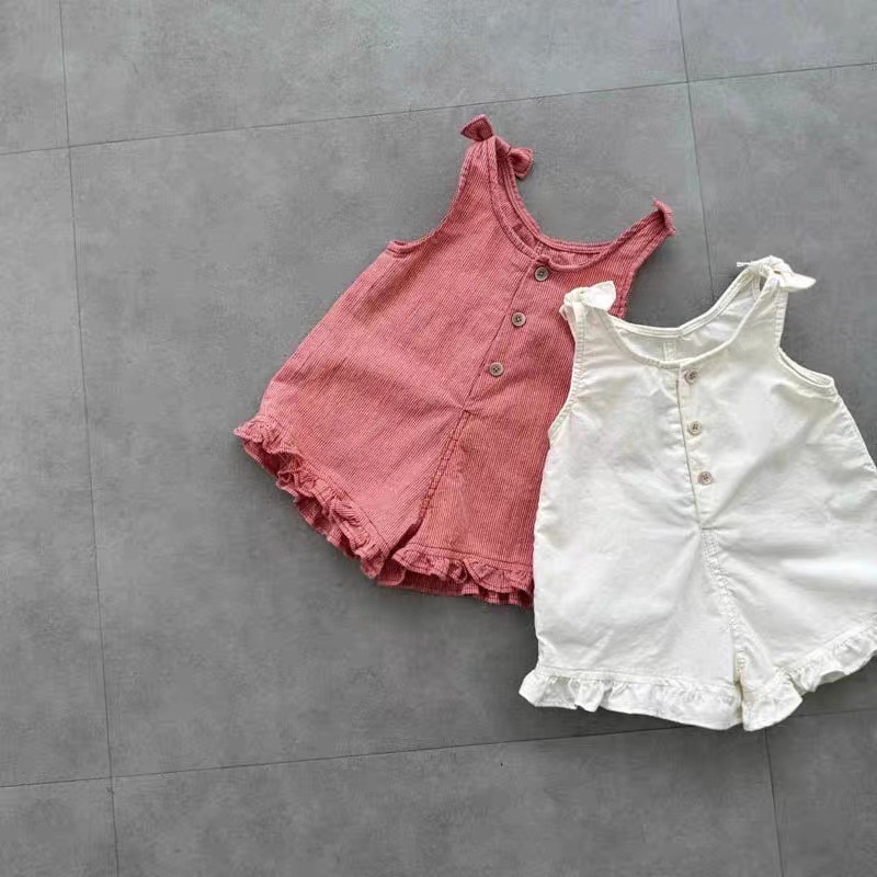رومبير صيفي للبنات مع مريلة وش - مراجعة Summer Clothing Baby Girl وسعره