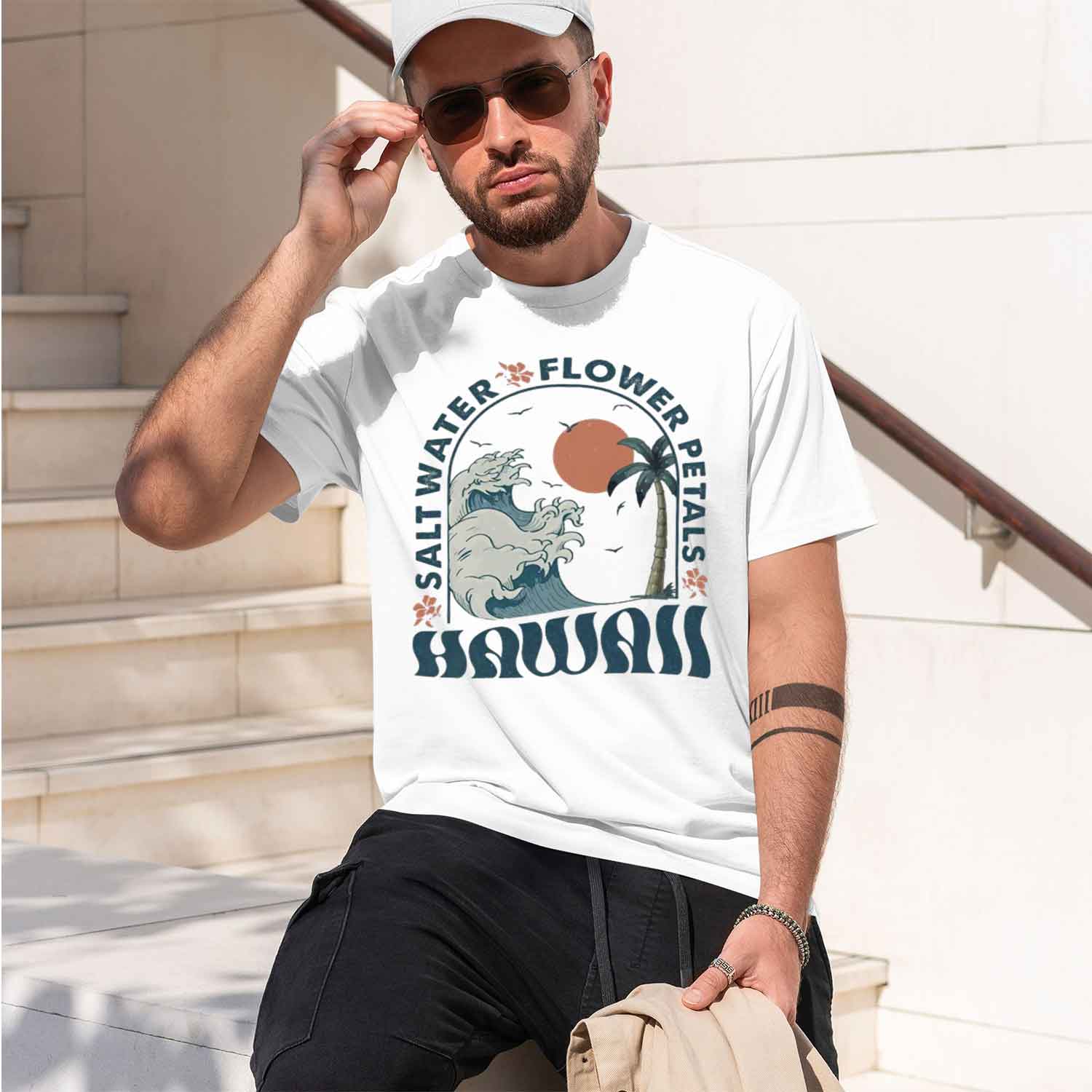 تي شيرت هاواي للرجال والنساء،  - مراجعة Summer Vibes Clothing Men وسعره