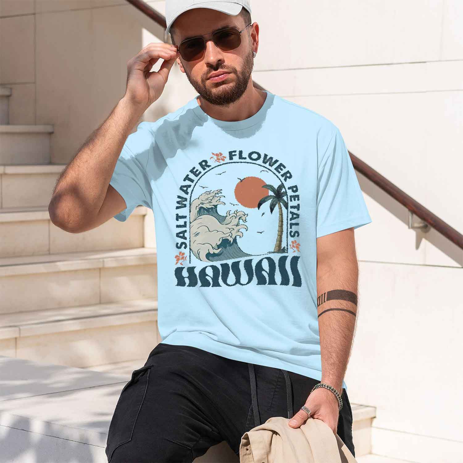 تي شيرت هاواي للرجال والنساء،  - مراجعة Summer Vibes Clothing Men وسعره